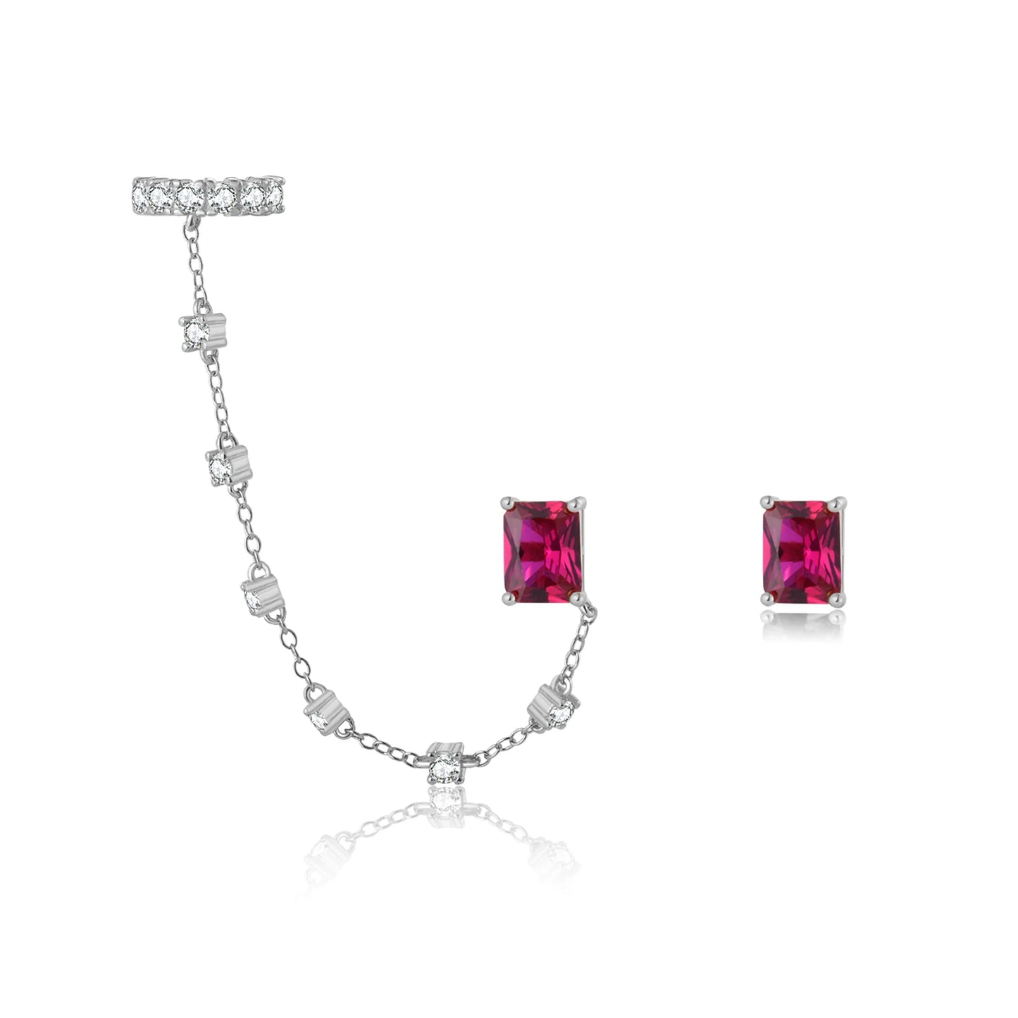 VEWANT Women 925 Sterling Silver Cuff Zircon CZ Chain Gems Drop Earring Women Clips Luxury Fine Jewelry 2023 Jewels