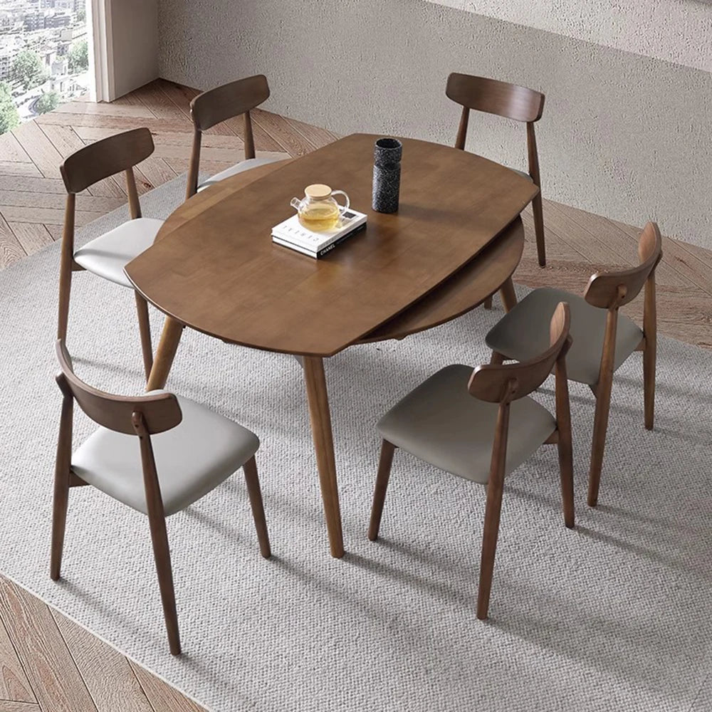 Household Living Dining Table Luxury Extendable Heat Resistance Dining Table 8 Seater Retro Style Mesa Plegable Home Decoration