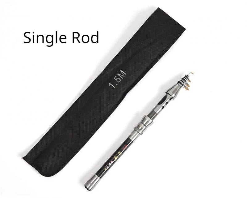 Fishing Rod Combo 1.5-2.4M Telescopic Fishing Rod and Spinning Fishing Reel Fishing Set Carp Carbon Fishing Rod Reel Kit
