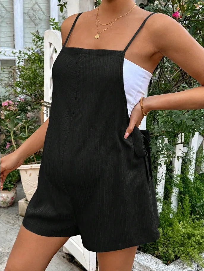 Maternity Clothes 2025 Women's Wear for Pregnant Women Solid Color Strappy Summer Maternity Pants Jumpsuit Pregnancy Clothing