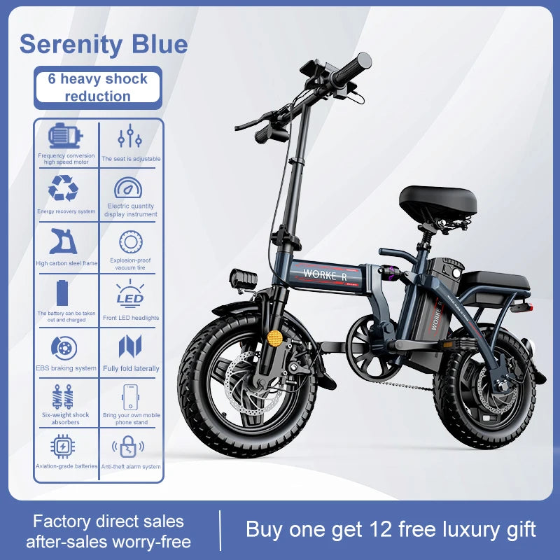 Hot Sale Mini Size Fashion Electric Bicycle 400W 48V 14 Inch Electric City Bike Mini Foldable Electric Scooter