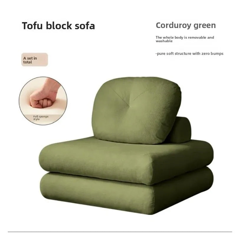 Living Room Single Sofa Multifunctional Nordic Foldable Bedroom Balcony Convertible Sofa Tatami Soft Comfortable Home Furniture