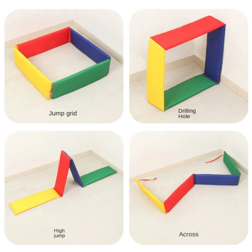 Children Outdoor Portable Game Toys Jumping Lattice Drilling Hole Kindergarten Sports Physical Training Props Indoor Fun Games