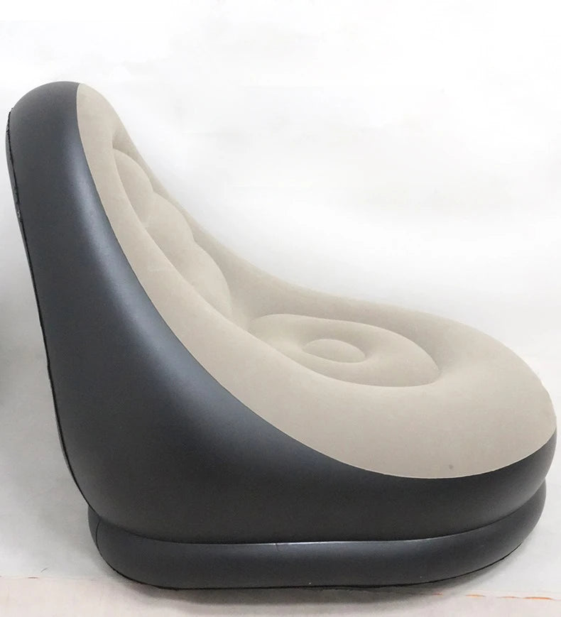 Flocking Inflatable Lazy Sofa + Stool