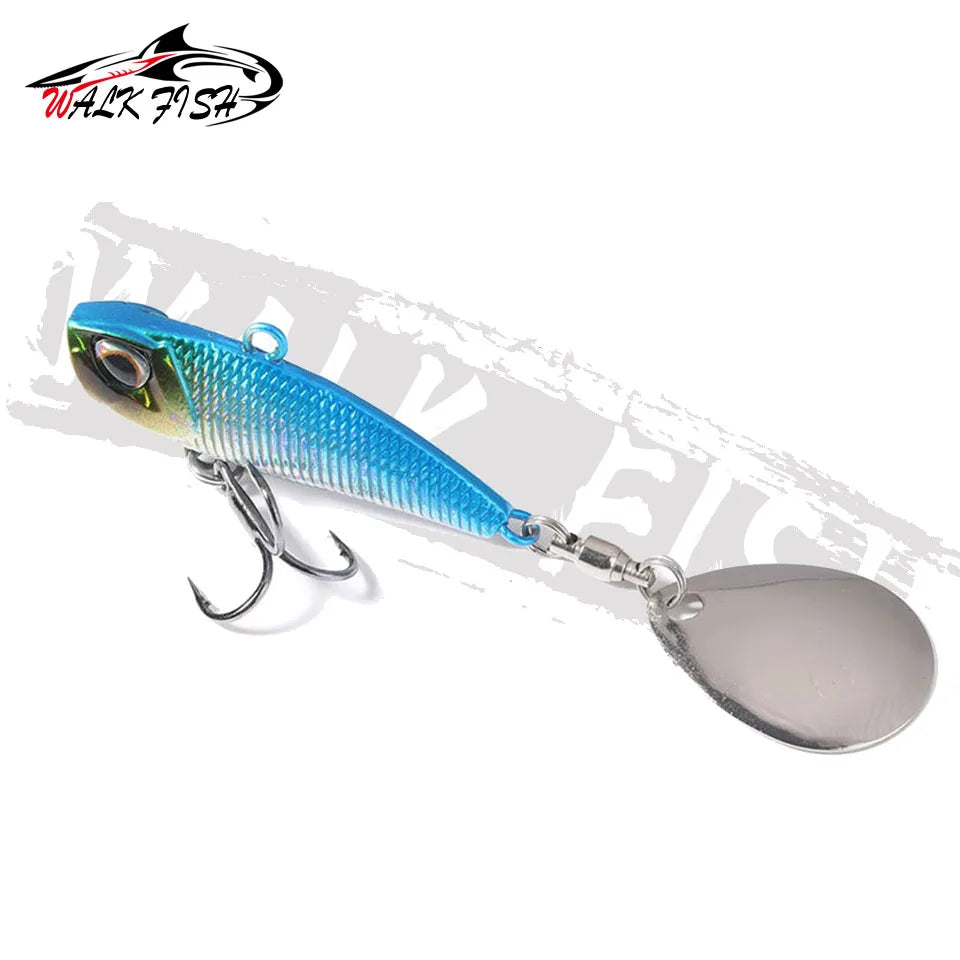 WALK FISH 7g 11g 15g 21g Spinner Bait Metal VIB Fishing Lure Rotating Tail Vibration Sequins Japan Wobbler Trolling Bait Pesca