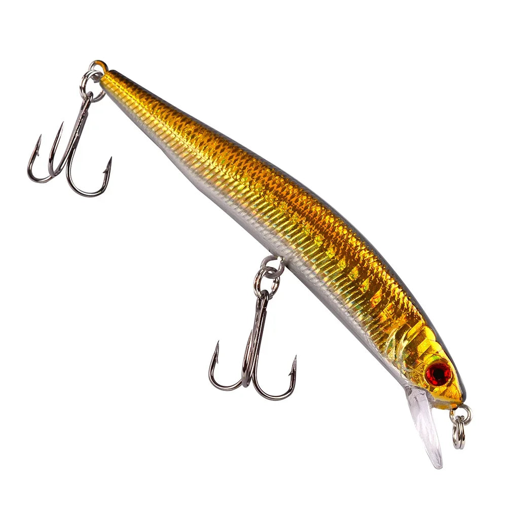 Floating Minnow Fishing Lure 10cm 9.5g 3D Eyes Crankbait Wobblers Artificial Plastic Hard Bait Bass Pike Jerkbait Fishing Tackle
