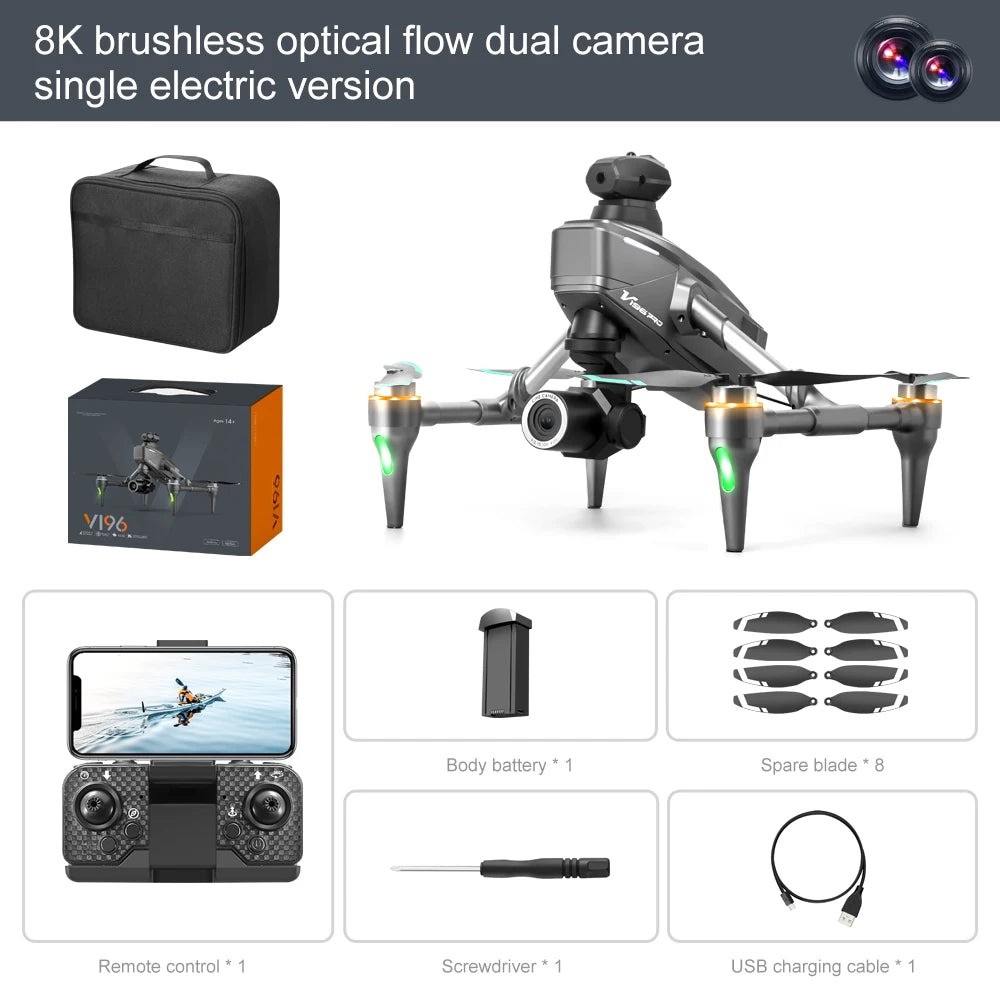 2025 drone professional 8K dual-lens high-definition aerial photography 5g obstacle avoidance brushless motor RC quadcopter toy。