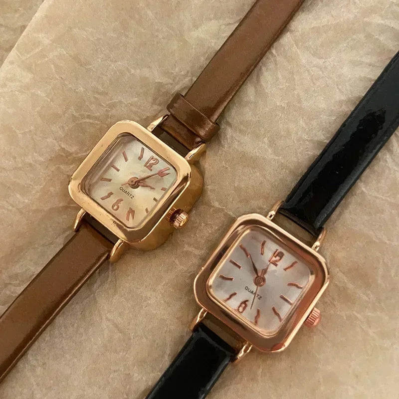 Fashion Women Watch Small Square Dial Thin Leather Strap Ladies Wristwatch Elegant Female Watches Casual Relogios Feminino Reloj