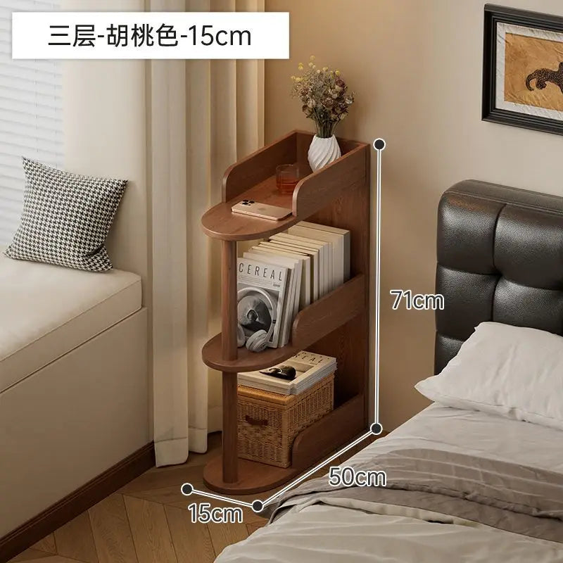 Gap Rack Home Desk Next To Mini Bookshelf Living Room Simple Ultra-narrow Storage Cabinet Solid Wood Floor Storage Rack