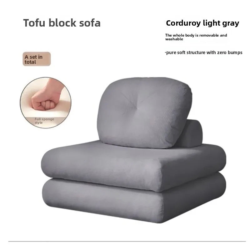 Living Room Single Sofa Multifunctional Nordic Foldable Bedroom Balcony Convertible Sofa Tatami Soft Comfortable Home Furniture