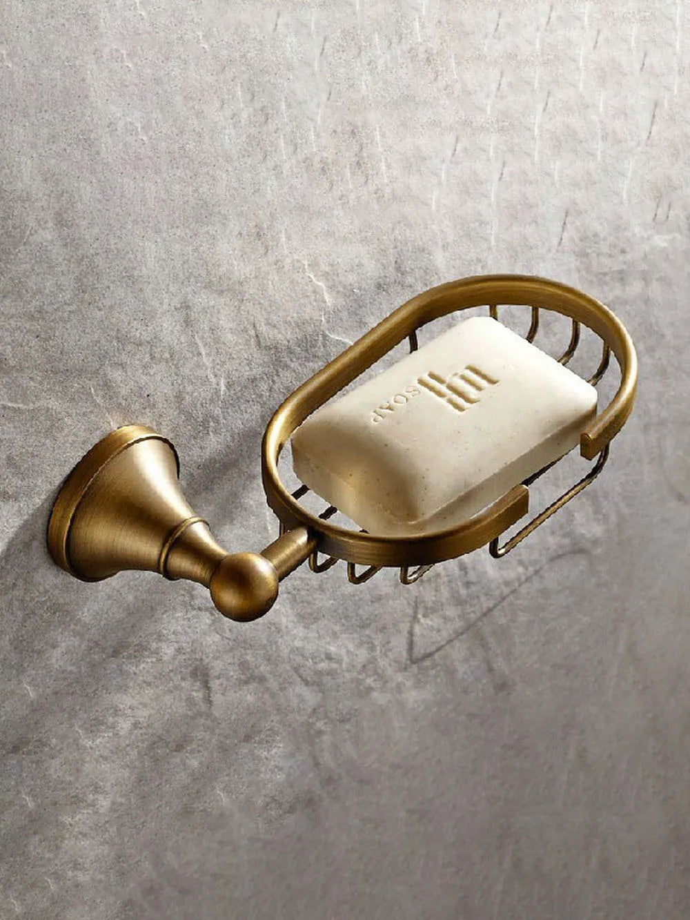 Bathroom Accessory Antique Brass Wall Mounted Bathroom Soap Basket Dish Holder aba080