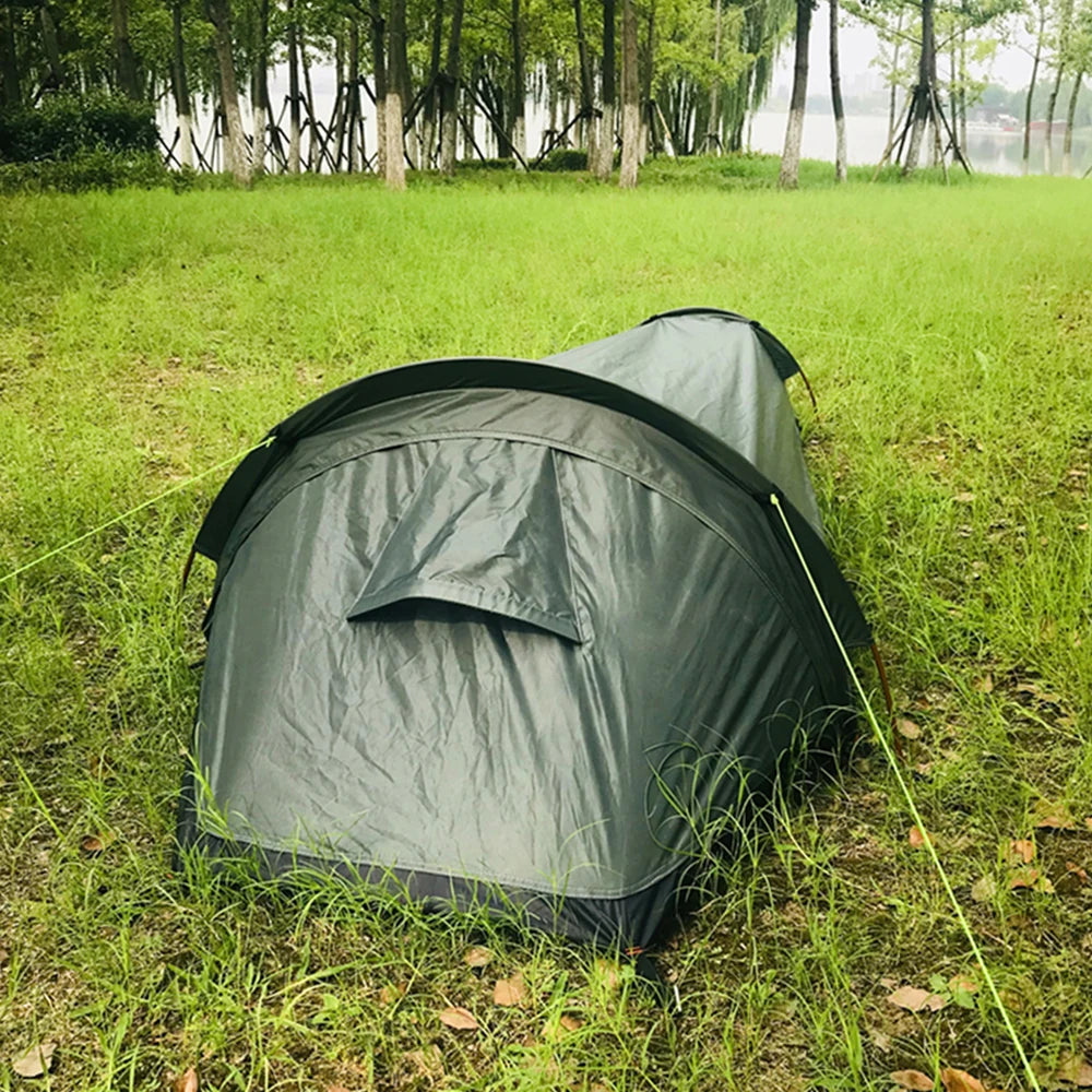 Camping Single Person Tent Ultralight Compact Outdoor Sleeping Bag Tent Larger Space Waterproof Backpacking Tent Cover Hiking