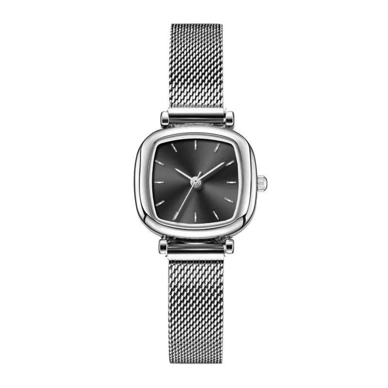 Women's Watches are Fashionable, Simple, Compact, Exquisite and Elegant Mesh Strap Small Square Watches, Can Be Customized