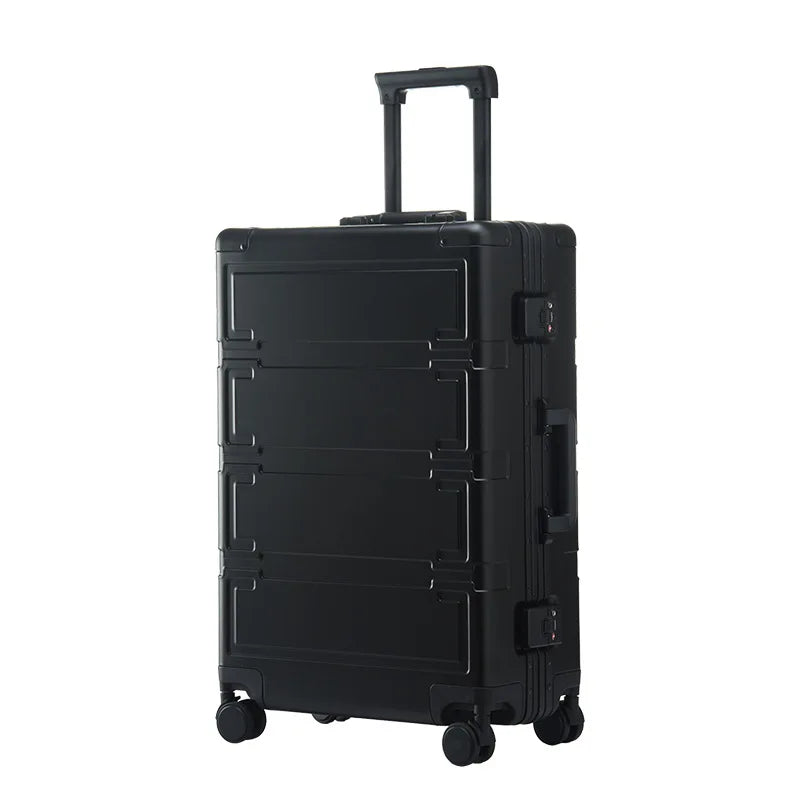 German all-aluminum luggage men women student fashion trolley suitcase metal aluminum travel luggage luxury boarding case