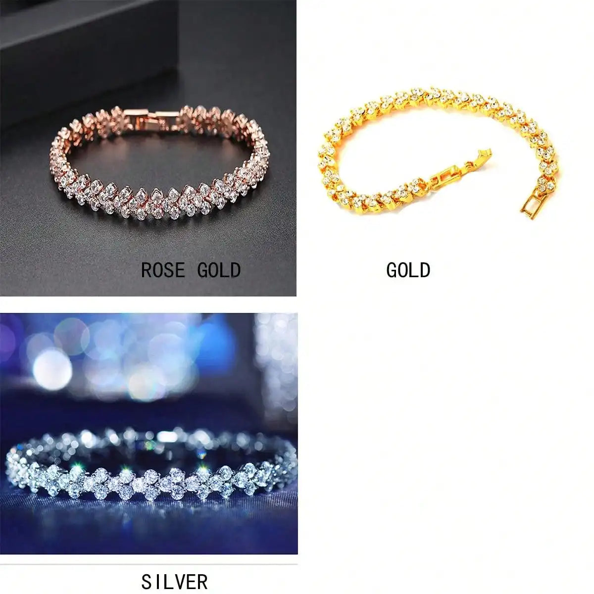 New Fashion Roman Style Woman Crystal Diamond Bracelets Gifts