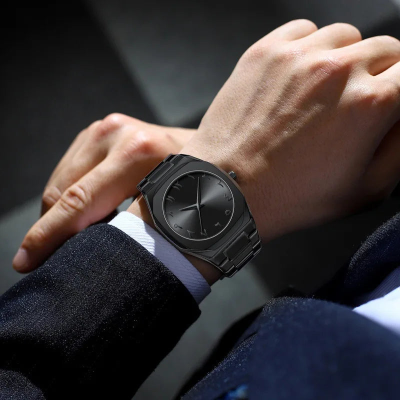 Men Wrist Watches For Male Clock 2025 Top Brand Luxury Stainless Steel Band Black Fashion Men Quartz Watches Dropshipping