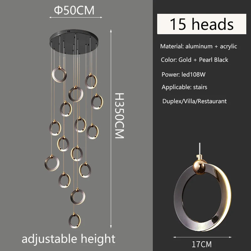 Modern luxury chandelier. Creative design. Suitable for villas, duplexes, hotels, restaurants. Home lighting