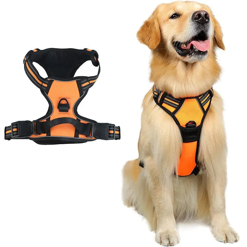 Pet rope vest style pet dog towing rope explosion-proof shockproof break free big dog chest strap reflective dog