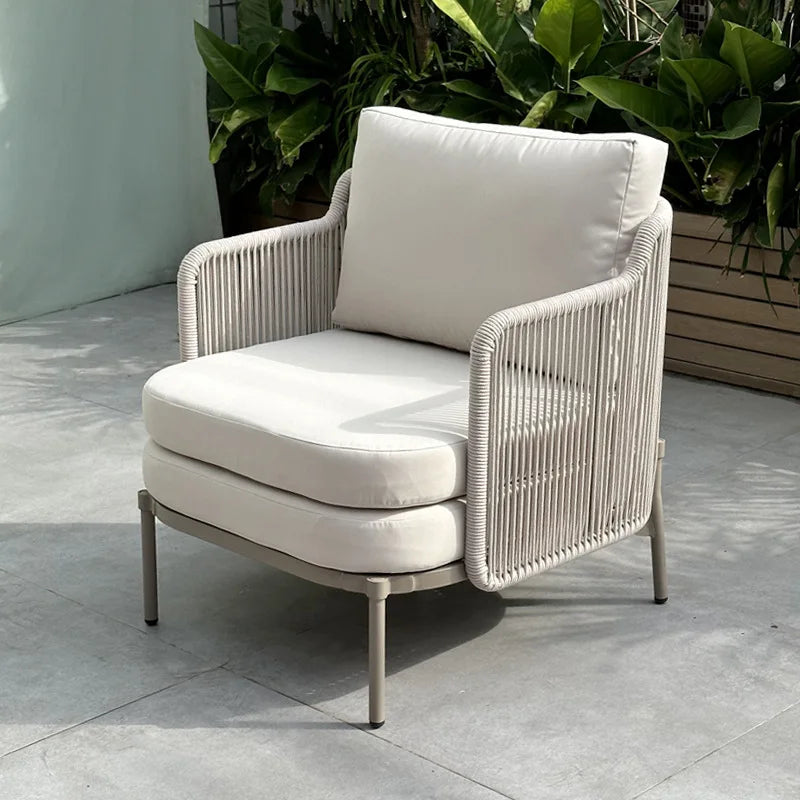 Garden Outdoor Furniture Garden Sofa Stainless Steel Frame Rattan Sofa Set