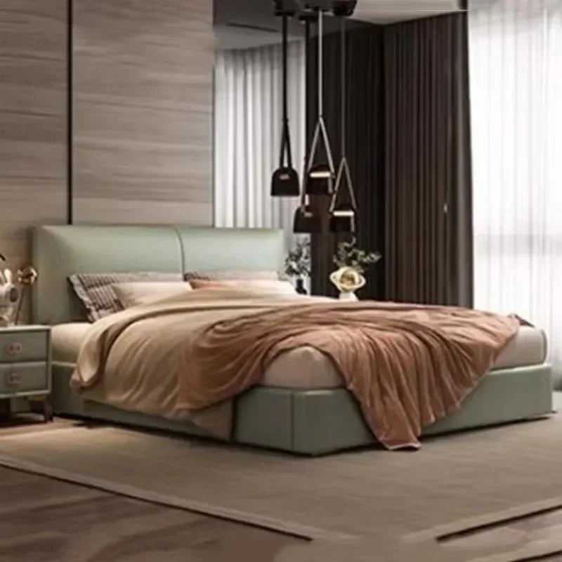 Elegant Nordic Platform Bed Tall Pretty Unique Wood Modern King Bed Bases Bedroom Lit Pliable Camas Queen Size Furniture Home