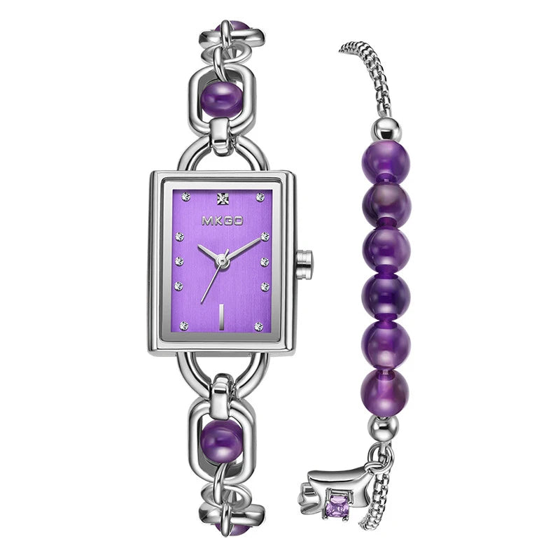 Women's Watch Light Luxury Brand Crystal Exquisite Medieval Emerald Bracelet Ladies Fashion Quartz Watches Accessories