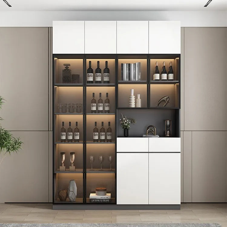 Modern simple light luxury living room storage cabinet Italian glass door wine cabinet dining room cabinet dining side