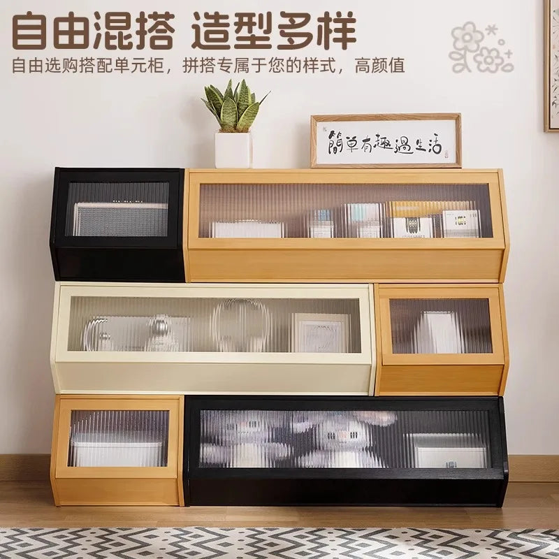 Multi functional stackable storage cabinet with lid, miscellaneous storage box, household storage box, bedside cabinet