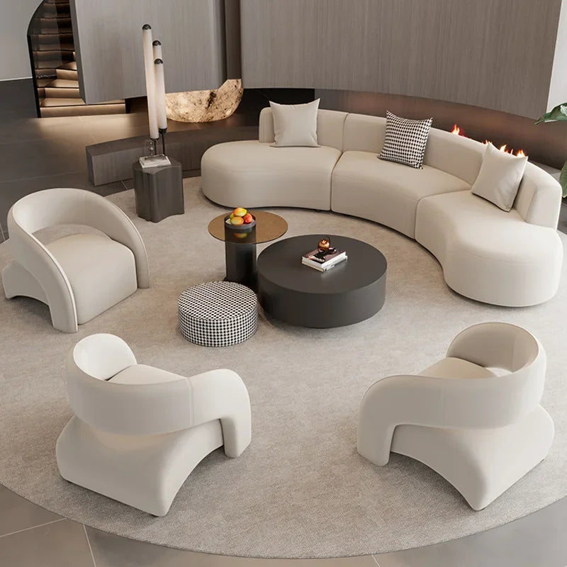 Moder White Sofa Minimalist Individual Curved Nordic Loveset Sofa Arm Recliner Living Room Oturma Odası Kanepeleri Furniture