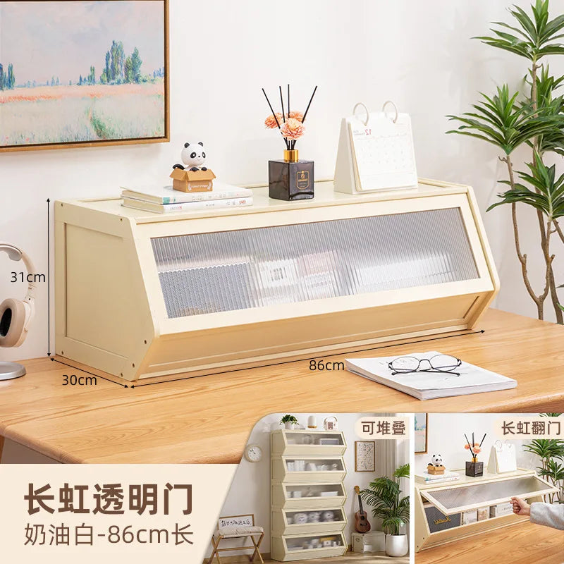 Multi functional stackable storage cabinet with lid, miscellaneous storage box, household storage box, bedside cabinet
