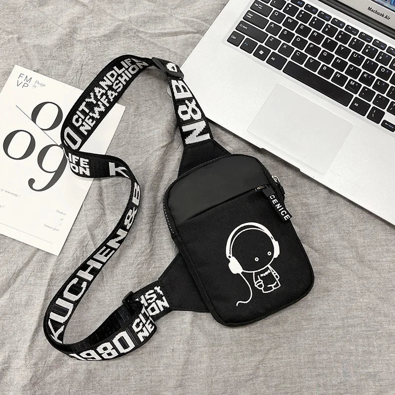 Men's Shoulder Bag INS Trend Waterproof Small Backpack Mobile Phone Man's Messenger Bag Square Bag Crossbody Bags