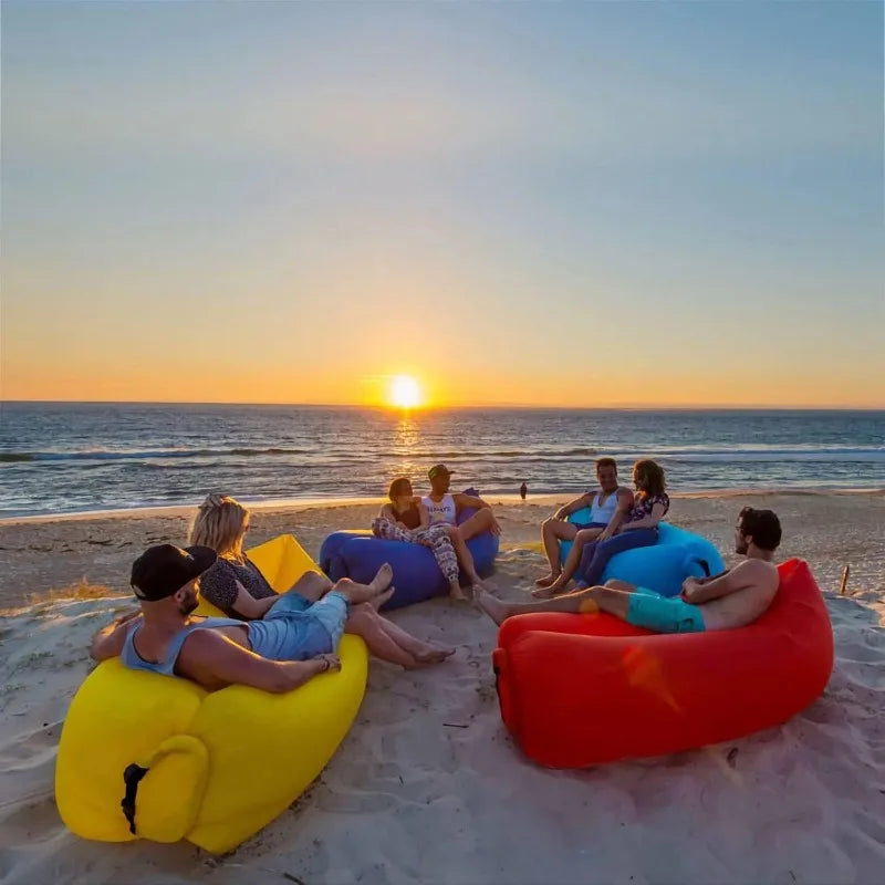 Sofa beach, 200 * 70cm sofa air sofa beach, air sofa, sofa air sofa, and bag, travel, camping, music festival (blue sky)