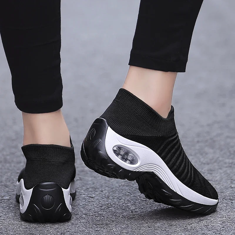 Women's Shoes Are Fashionable Casual Trendy Breathable Mesh Shock Absorbing Thick Soled Comfortable Cushioned Running Shoes