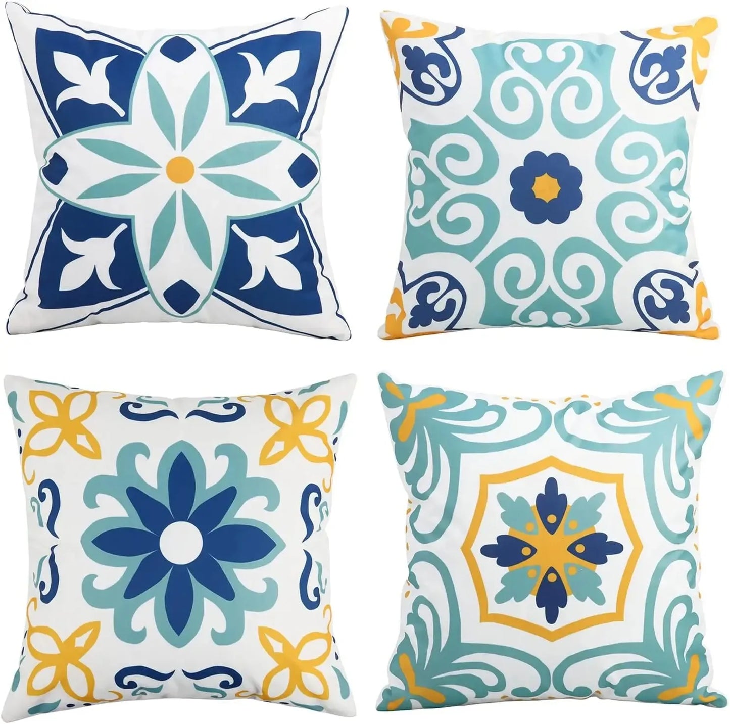4pcs Bohemian Farmhouse Outdoor Cushion Cover Courtyard Furniture Garden Sofa Decoration Home Printing Cute Cushion Cover