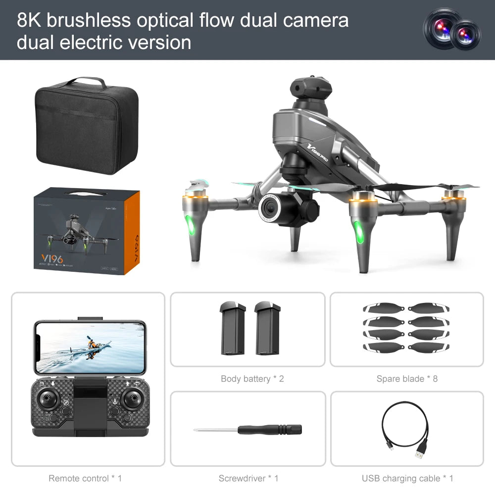 2025 drone professional 8K dual-lens high-definition aerial photography 5g obstacle avoidance brushless motor RC quadcopter toy。