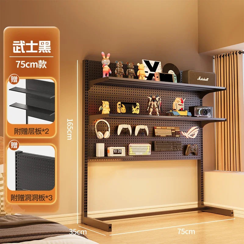 Home Storage Shelf Landing Room Metal Storage Rack Study Computer Organization Desktop Home Decor Holders Racks Tray Accessories