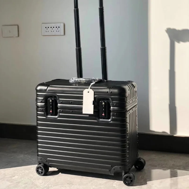 Magnesium Aluminum Alloy Luggage Trolley Case Metallic Anti-fall Thickened Reinforced Outdoor Travel Boarding Code Box Gift