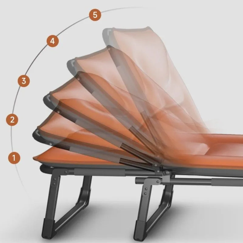 Single Fold Bed Outdoor Portable Multi-function Office Nap Bed Camping Convenient Portable Home Balcony Leisure Chaise Lounge
