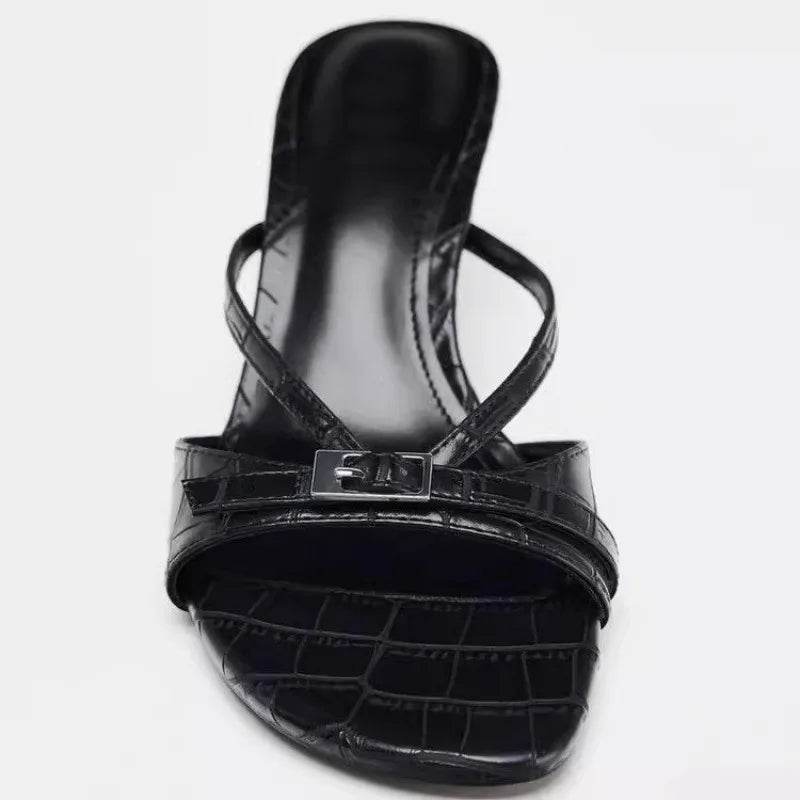 Women's High Heels Slippers Designer Heeled Shoes 2025 Summer Fashion Sandals Pumps Shallow Sexy Slides Stilettos Mujer Zapatos
