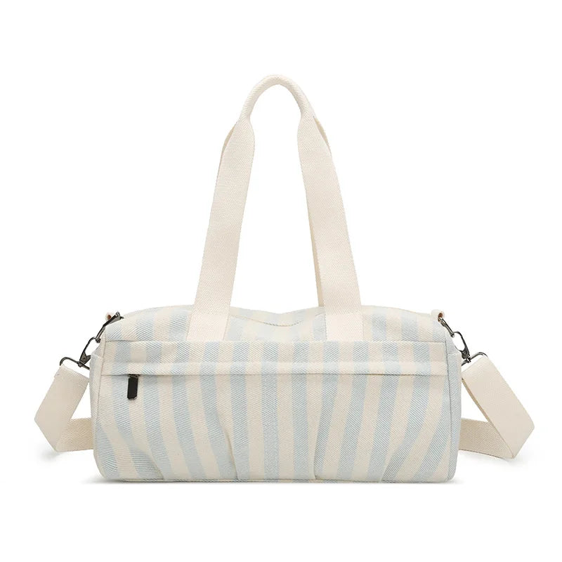 Women's Handbag Fashionable Lightweight Women's Canvas Bags with Checked Fabric Large Capacity for Single Shoulder Bag