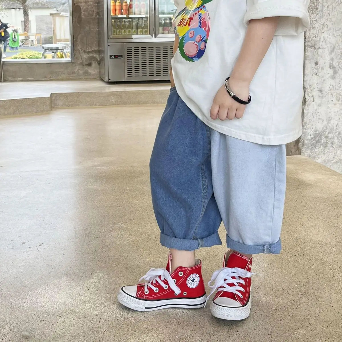 Spring Autumn Infant Baby Boys Denim Pant Cotton Irregular Pockets Toddler Kid Boy Jeans Casual Spliced Contrast Little Boy Pant