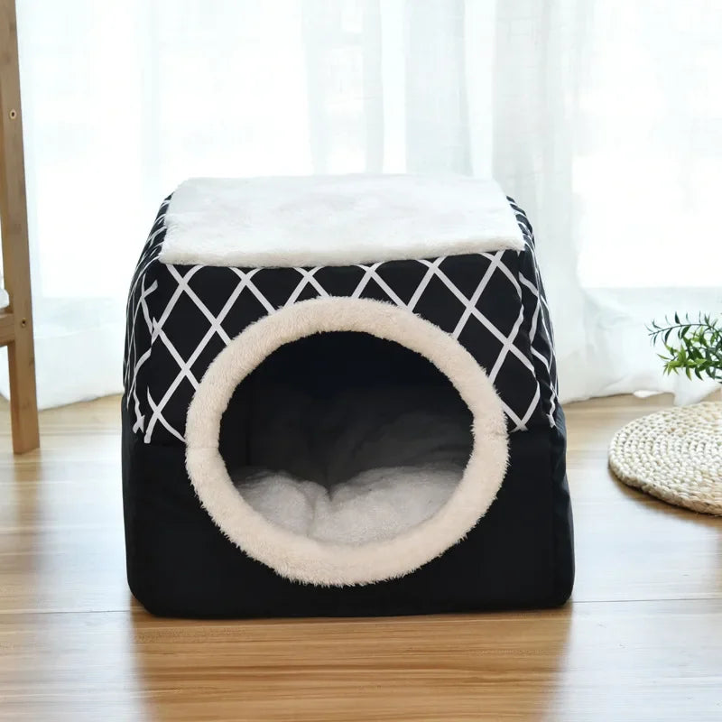 Closed Pet Sleeping House Small Dogs Cat Bed All Season Puppy Nest Winter Warm Cat Litter Pet Villa Closed Kennel Pet Supplies