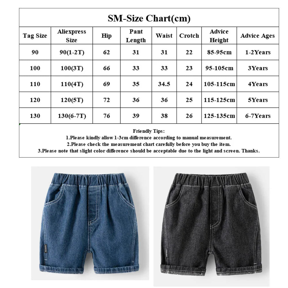 Summer Fashion Jeans Pant For Boys High Quality Boys Jeans Kids Shorts for 1 to 7 Years Baby Boys Denim Shorts Cowboy Pants
