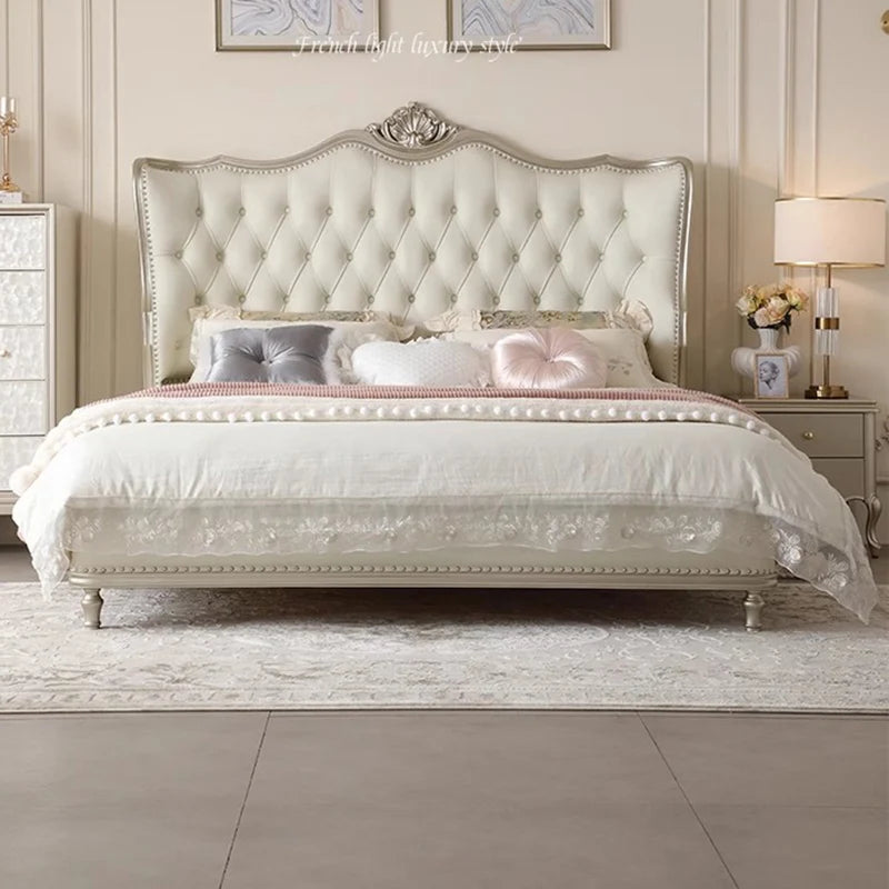 Double Modern Beds Wooden Floor Space Saving Comfortable Beds Soft Design Large Camarotes Para Dormitorio House Accessories