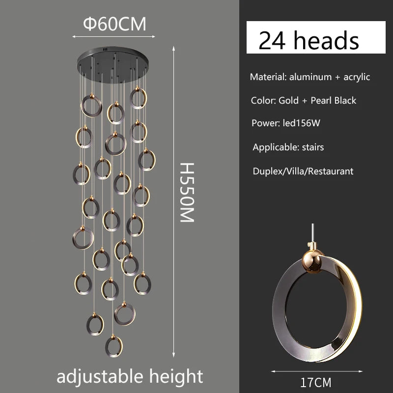 Modern luxury chandelier. Creative design. Suitable for villas, duplexes, hotels, restaurants. Home lighting
