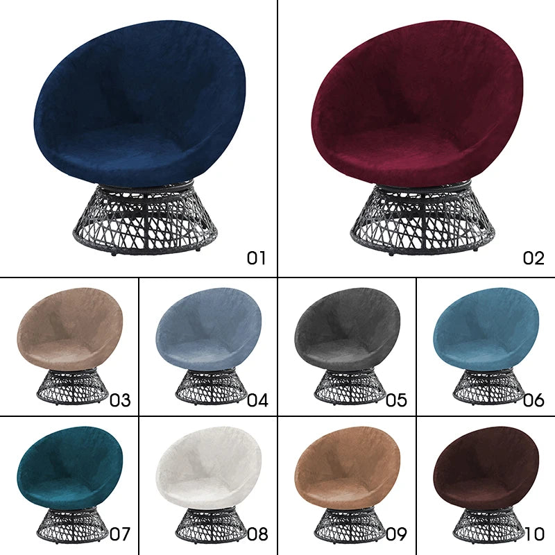 Round Saucer Chair Cover Elastic Velvet Chair Cover Moon Sauce Chair Protector Covers Seat Slipcovers Camping Chair Covers