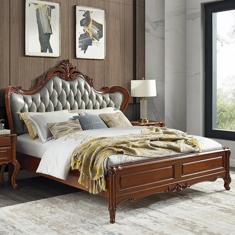 King Size Bedroom Bed European Aesthetic Storage Double Bed Modern Wood Camas De Matrimonio Dormitorio Luxury Furniture