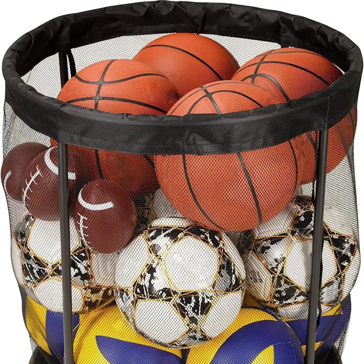Outdoor Ball Storage Sports Ball Storage Portable Organizer Box Large Capacity Basket Net for Outside Garage Sports Pool