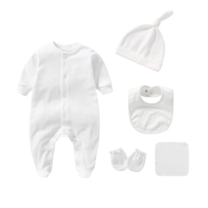 Baby boys rompers Cotton Solid newborn Baby Clothing Mittens Hats Socks Kids Outfits Toddler Custome