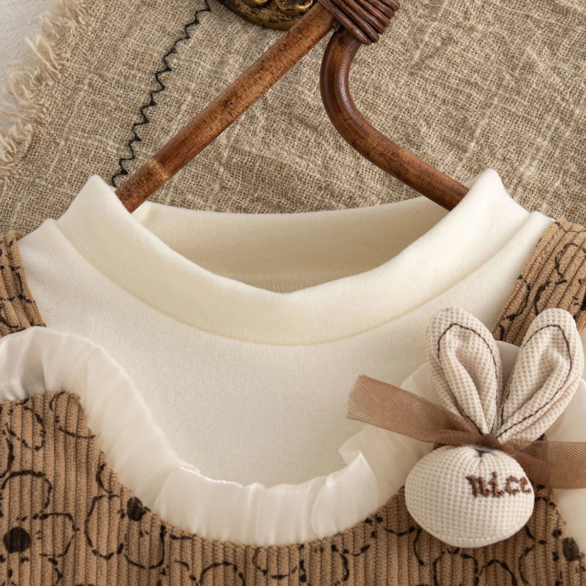 Baby Clothes Girl Spring And Autumn Cartoon Flower Pattern Long-Sleeved Fake Two-Piece Baby Dresses Cute Casual Girls Dress
