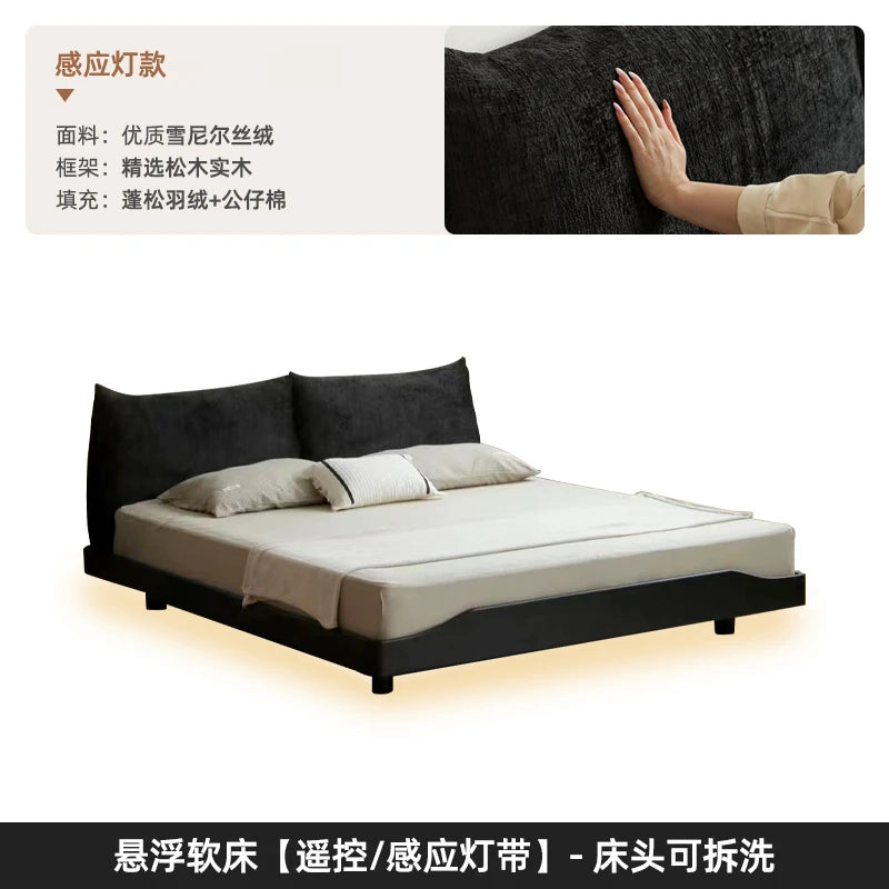 King Size Bed European Organizer Kids Storage Space Upholstery Bed Nightstands Sleeping Camas De Dormitorio Home Furniture